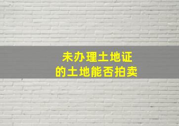 未办理土地证的土地能否拍卖