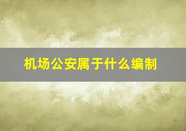 机场公安属于什么编制