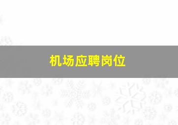 机场应聘岗位