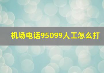 机场电话95099人工怎么打