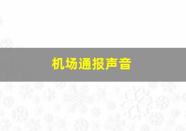 机场通报声音