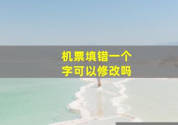 机票填错一个字可以修改吗