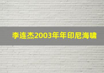 李连杰2003年年印尼海啸