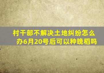 村干部不解决土地纠纷怎么办6月20号后可以种晚稻吗