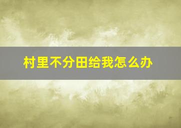 村里不分田给我怎么办