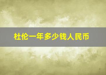 杜伦一年多少钱人民币