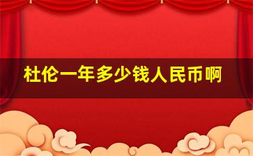 杜伦一年多少钱人民币啊