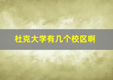 杜克大学有几个校区啊