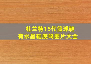 杜兰特15代篮球鞋有水晶鞋底吗图片大全