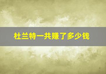 杜兰特一共赚了多少钱