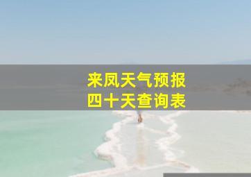 来凤天气预报四十天查询表