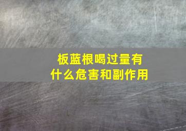 板蓝根喝过量有什么危害和副作用