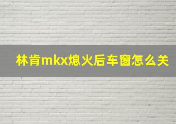 林肯mkx熄火后车窗怎么关