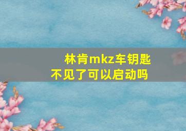 林肯mkz车钥匙不见了可以启动吗