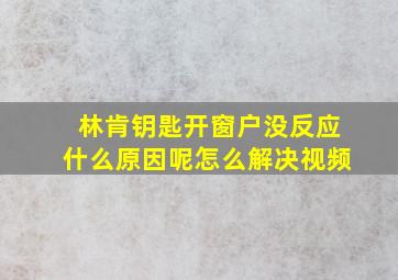 林肯钥匙开窗户没反应什么原因呢怎么解决视频