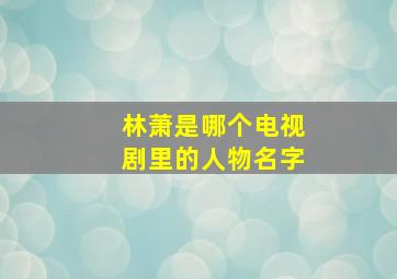 林萧是哪个电视剧里的人物名字