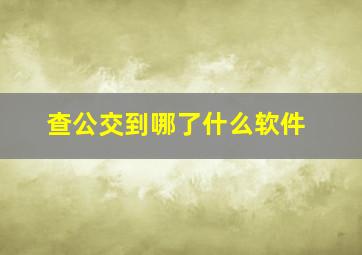 查公交到哪了什么软件