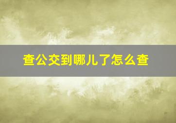 查公交到哪儿了怎么查