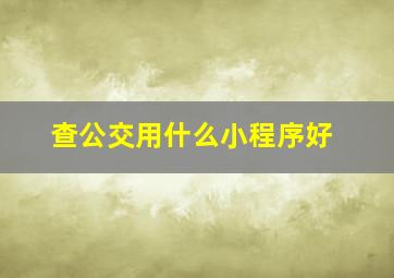 查公交用什么小程序好