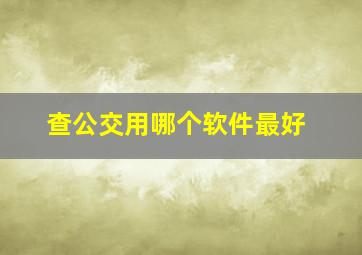 查公交用哪个软件最好