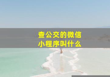 查公交的微信小程序叫什么