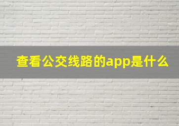 查看公交线路的app是什么