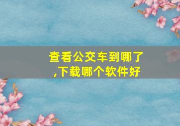 查看公交车到哪了,下载哪个软件好