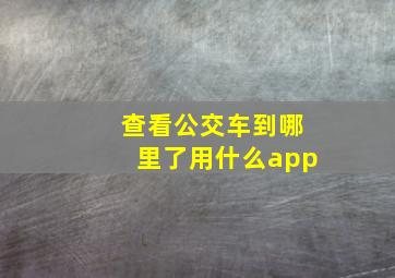 查看公交车到哪里了用什么app