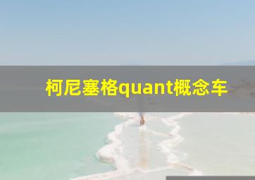 柯尼塞格quant概念车