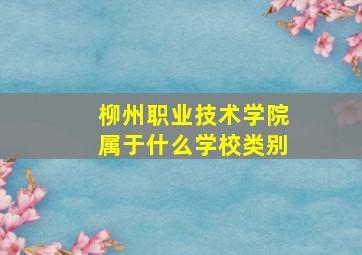 柳州职业技术学院属于什么学校类别