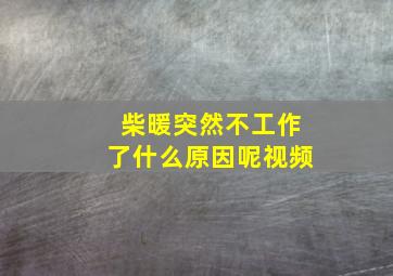 柴暖突然不工作了什么原因呢视频