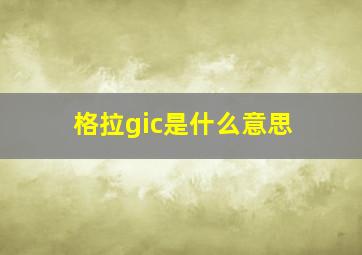 格拉gic是什么意思