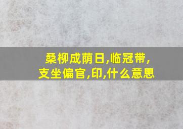 桑柳成荫日,临冠带,支坐偏官,印,什么意思