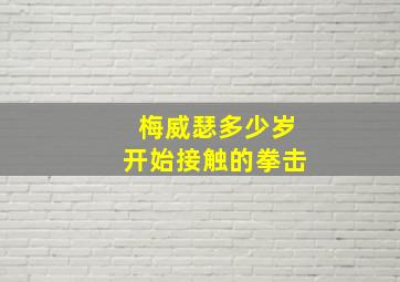 梅威瑟多少岁开始接触的拳击