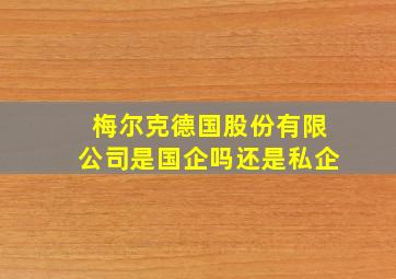 梅尔克德国股份有限公司是国企吗还是私企