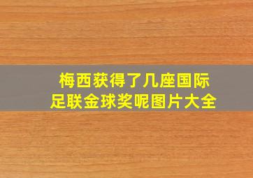 梅西获得了几座国际足联金球奖呢图片大全