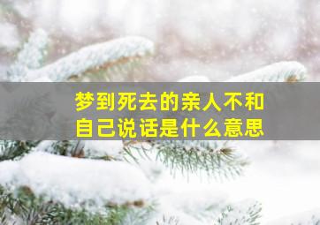 梦到死去的亲人不和自己说话是什么意思