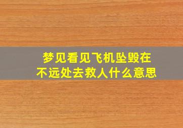 梦见看见飞机坠毁在不远处去救人什么意思