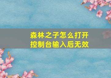 森林之子怎么打开控制台输入后无效