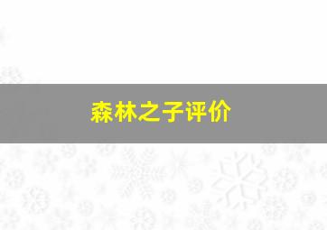 森林之子评价