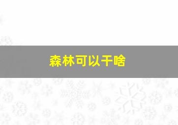 森林可以干啥