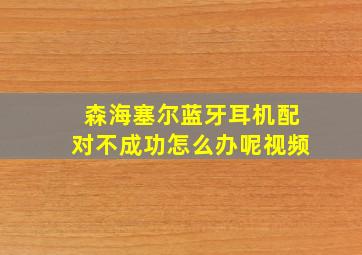 森海塞尔蓝牙耳机配对不成功怎么办呢视频