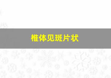 椎体见斑片状