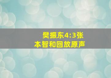 樊振东4:3张本智和回放原声