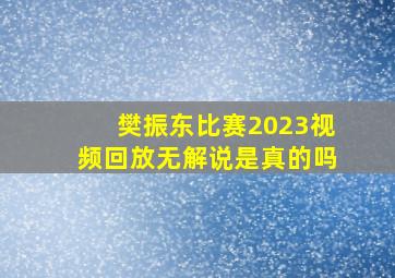 樊振东比赛2023视频回放无解说是真的吗