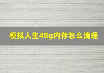 模拟人生48g内存怎么清理