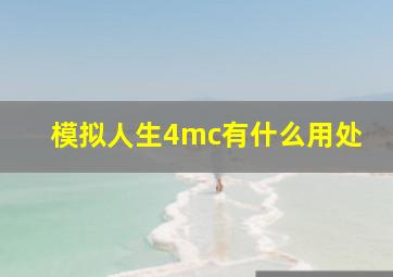 模拟人生4mc有什么用处