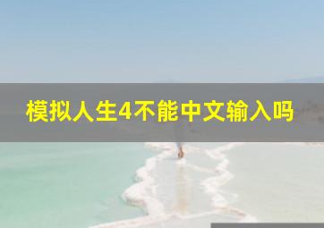 模拟人生4不能中文输入吗