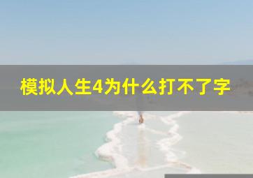 模拟人生4为什么打不了字