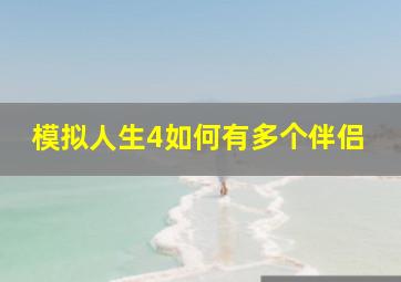 模拟人生4如何有多个伴侣